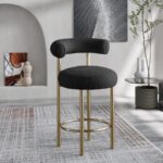 Bordeaux Boucle Fabric Upholstered Stool