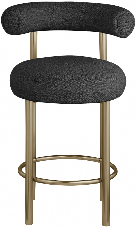 Bordeaux Boucle Fabric Upholstered Stool