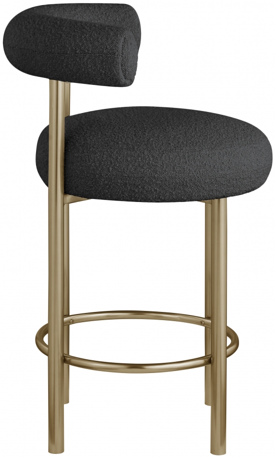 Bordeaux Boucle Fabric Upholstered Stool