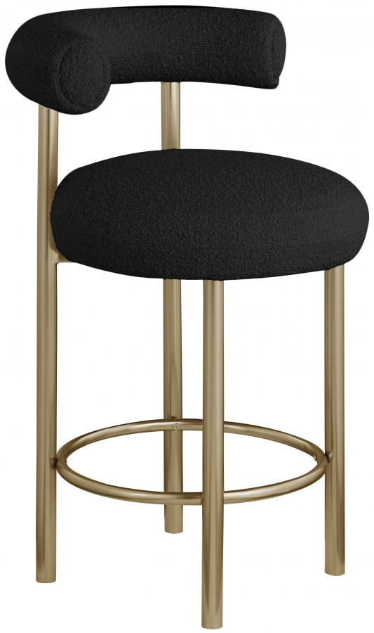 Bordeaux Boucle Fabric Upholstered Stool