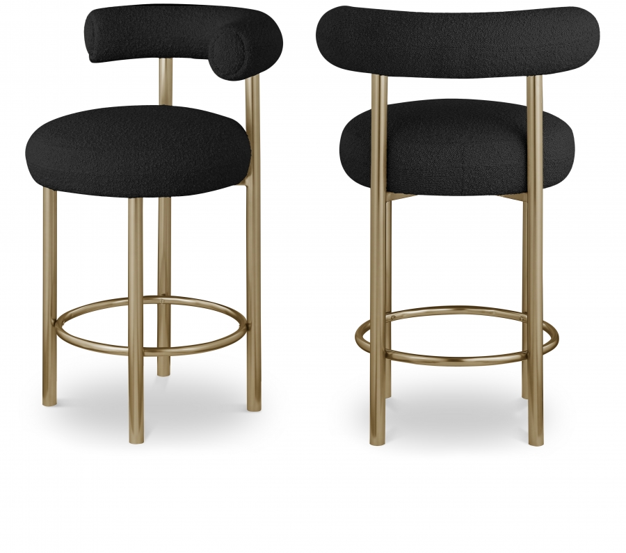 Bordeaux Boucle Fabric Upholstered Stool