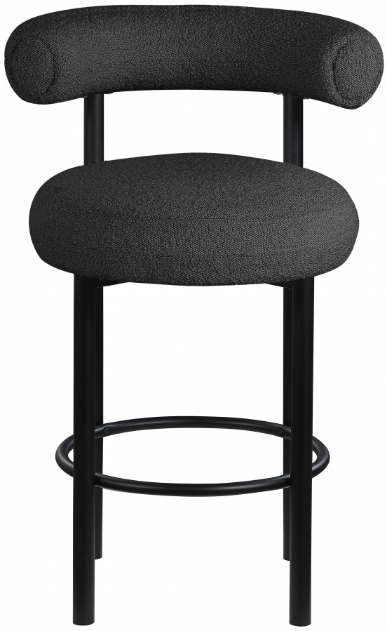 Bordeaux Boucle Fabric Upholstered Stool