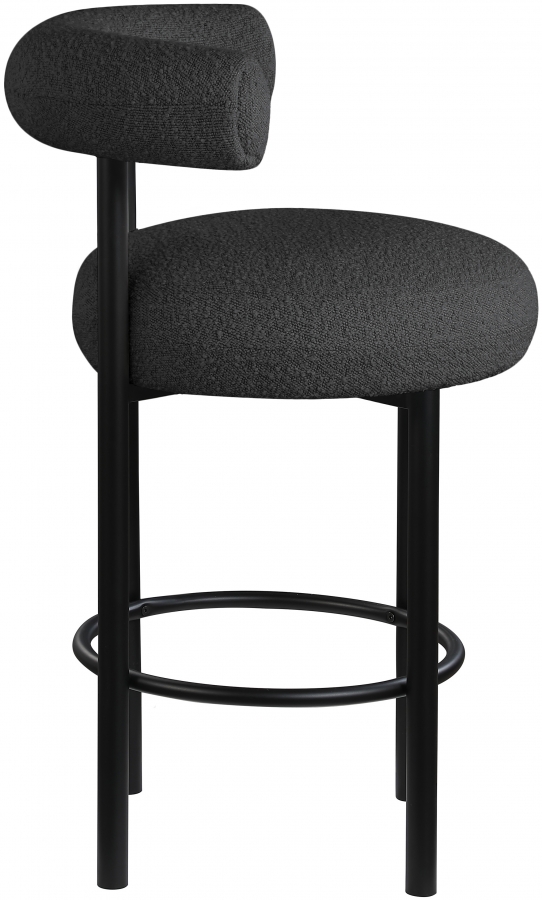 Bordeaux Boucle Fabric Upholstered Stool