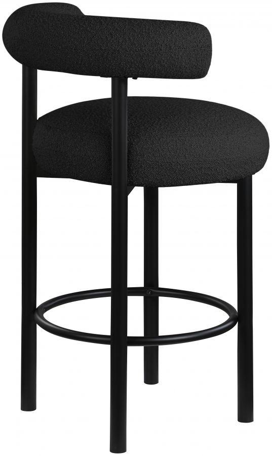 Bordeaux Boucle Fabric Upholstered Stool