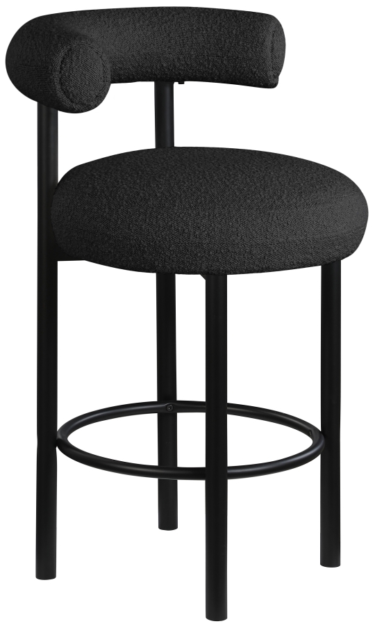 Bordeaux Boucle Fabric Upholstered Stool