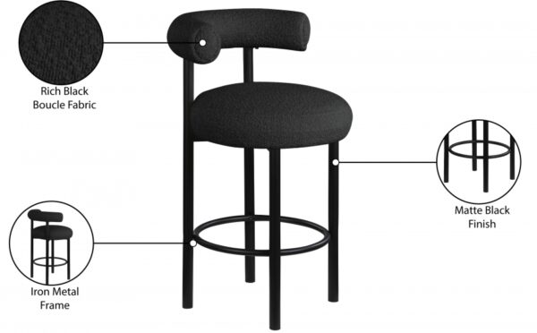 Bordeaux Boucle Fabric Upholstered Stool