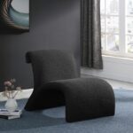Mulberry Boucle Fabric Upholstered Accent Chair