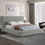 Devin Linen Textured Fabric Upholstered Bed