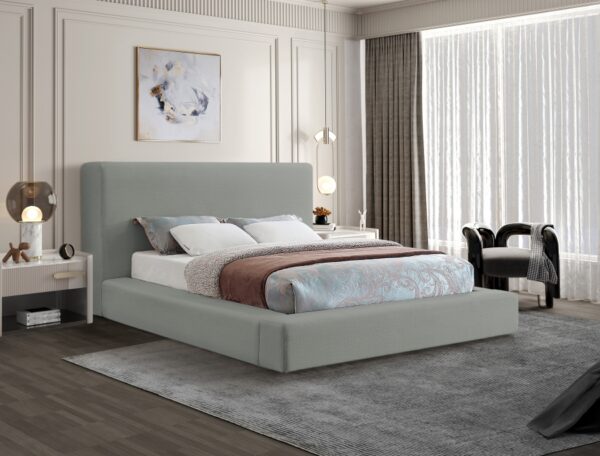 Devin Linen Textured Fabric Upholstered Bed