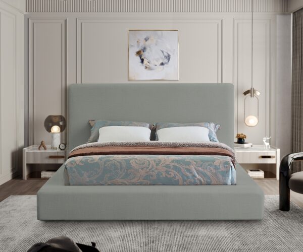 Devin Linen Textured Fabric Upholstered Bed
