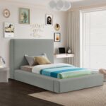 Devin Linen Textured Fabric Upholstered Bed