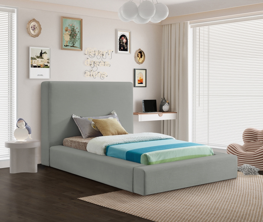 Devin Linen Textured Fabric Upholstered Bed