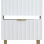 Modernist 24" Engineered Stone Top And Solid Wood Base Bathroom Vanity