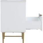 Modernist 24" Engineered Stone Top And Solid Wood Base Bathroom Vanity