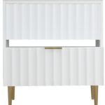 Modernist 30" Engineered Stone Top And Solid Wood Base Bathroom Vanity