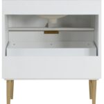 Modernist 30" Engineered Stone Top And Solid Wood Base Bathroom Vanity