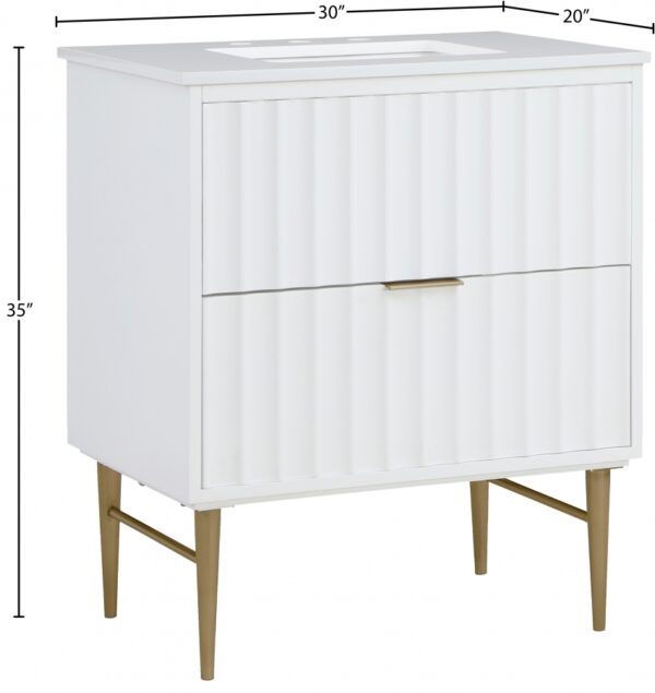 Modernist 30" Engineered Stone Top And Solid Wood Base Bathroom Vanity