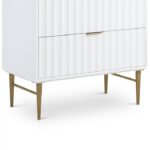 Modernist 36" Engineered Stone Top And Solid Wood Base Bathroom Vanity