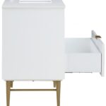 Modernist 36" Engineered Stone Top And Solid Wood Base Bathroom Vanity