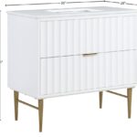 Modernist 36" Engineered Stone Top And Solid Wood Base Bathroom Vanity