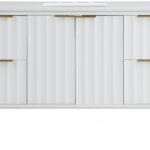 Modernist 48" Engineered Stone Top And Solid Wood Base Bathroom Vanity
