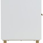 Modernist 48" Engineered Stone Top And Solid Wood Base Bathroom Vanity