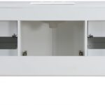 Modernist 48" Engineered Stone Top And Solid Wood Base Bathroom Vanity