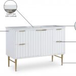 Modernist 48" Engineered Stone Top And Solid Wood Base Bathroom Vanity