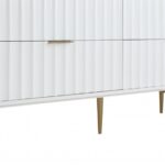 Modernist 60" Engineered Stone Top And Solid Wood Base Bathroom Vanity