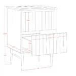 Modernist 24" Engineered Stone Top And Solid Wood Base Bathroom Vanity