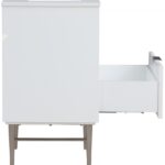 Modernist 24" Engineered Stone Top And Solid Wood Base Bathroom Vanity