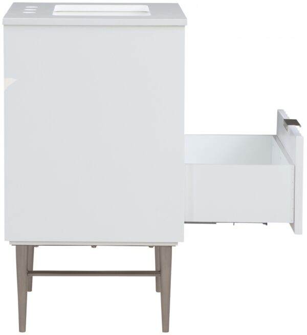 Modernist 24" Engineered Stone Top And Solid Wood Base Bathroom Vanity