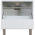 Modernist 24" Engineered Stone Top And Solid Wood Base Bathroom Vanity