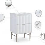 Modernist 24" Engineered Stone Top And Solid Wood Base Bathroom Vanity
