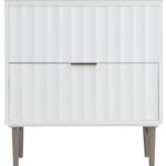 Modernist 30" Engineered Stone Top And Solid Wood Base Bathroom Vanity