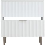 Modernist 30" Engineered Stone Top And Solid Wood Base Bathroom Vanity