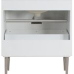 Modernist 30" Engineered Stone Top And Solid Wood Base Bathroom Vanity