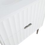 Modernist 30" Engineered Stone Top And Solid Wood Base Bathroom Vanity