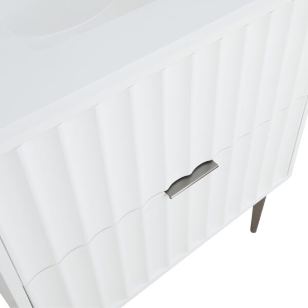 Modernist 30" Engineered Stone Top And Solid Wood Base Bathroom Vanity