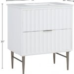 Modernist 30" Engineered Stone Top And Solid Wood Base Bathroom Vanity