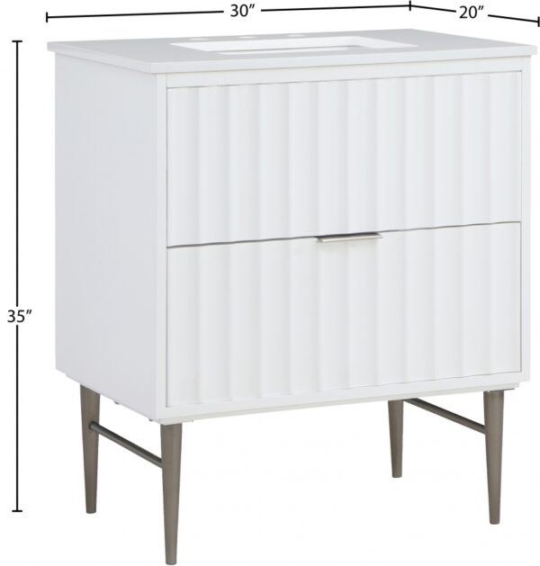 Modernist 30" Engineered Stone Top And Solid Wood Base Bathroom Vanity