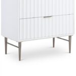 Modernist 36" Engineered Stone Top And Solid Wood Base Bathroom Vanity