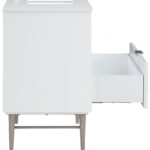 Modernist 36" Engineered Stone Top And Solid Wood Base Bathroom Vanity