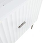 Modernist 36" Engineered Stone Top And Solid Wood Base Bathroom Vanity