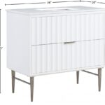 Modernist 36" Engineered Stone Top And Solid Wood Base Bathroom Vanity
