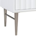 Modernist 48" Engineered Stone Top And Solid Wood Base Bathroom Vanity