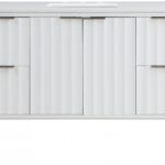 Modernist 48" Engineered Stone Top And Solid Wood Base Bathroom Vanity