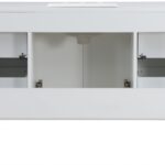 Modernist 48" Engineered Stone Top And Solid Wood Base Bathroom Vanity