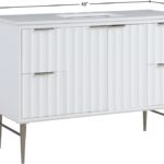 Modernist 48" Engineered Stone Top And Solid Wood Base Bathroom Vanity