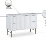 Modernist 48" Engineered Stone Top And Solid Wood Base Bathroom Vanity